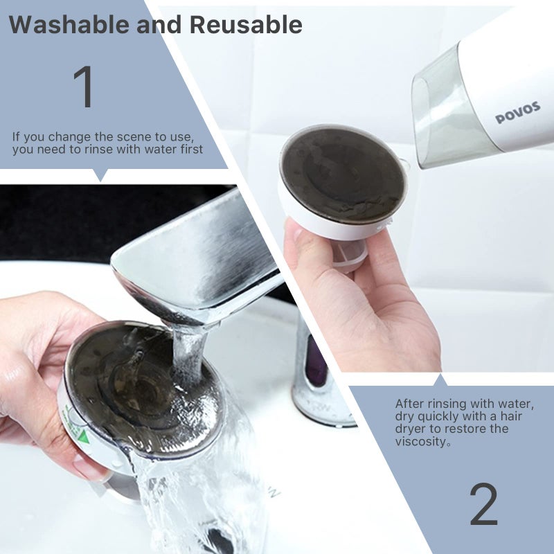 DDSKY 2 Pack Strong Suction Cup Drawer Glass Mirror Wall Tile Handle Bathroom Bathroom Door Handle Glass Door Handle Suction Handle - Image 4